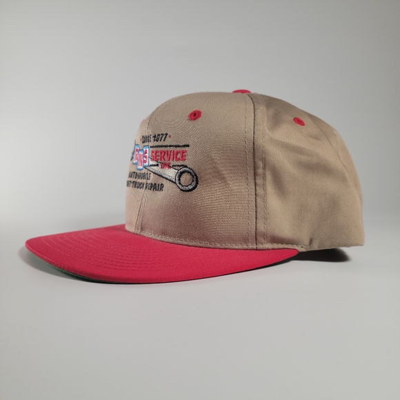 Vintage RNS Baseball Hat Cap Tan Mechanic Themed Great Condition - Picture 4 of 10